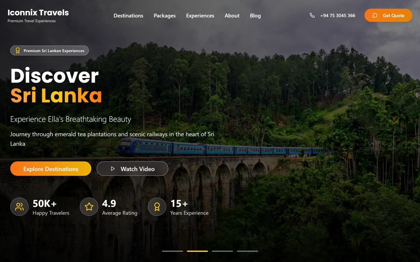 Destination booking website for Travel agency