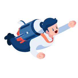 Rocket-powered professional illustrating faster content publishing with a headless CMS